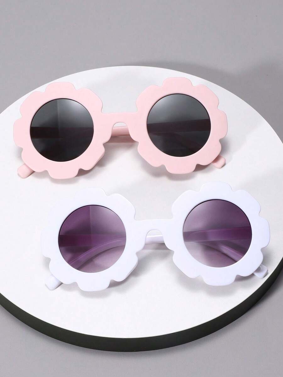 2pcs Sunflower Combination Fashionable Kids' Fashion Glasses - Multicolor - View 1