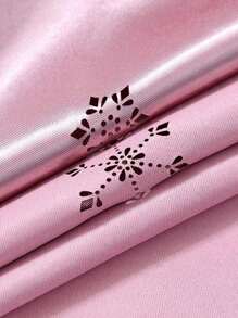1 Piece Hollow Snowflake Pattern Double-layer Tulle Curtain, Christmas And New Year Children's Living Room Decoration Curtain - Pink - View 6