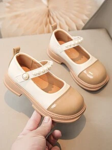 1雙女童閃亮鑽石皮革平底鞋,多色塊公主鞋,全季節皆可穿