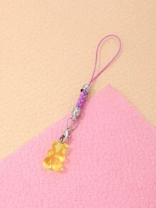 1入組可愛的熊形吊墜,卡通手機掛件適用於學生、情侶,獨特的掛飾