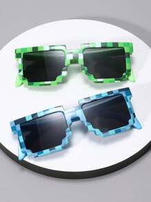 2 pares de gafas de moda para niños con combinación de mosaico - Multicolor - Ver 2