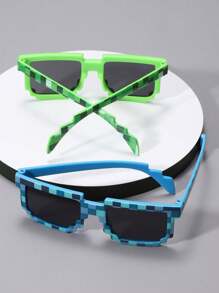 2 pares de gafas de moda para niños con combinación de mosaico - Multicolor - Ver 5