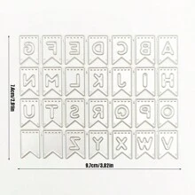 1入組碳鋼切割模具用於縫紉創意字母設計DIY蝕刻模板工藝模具 - 銀色 - 查看 3