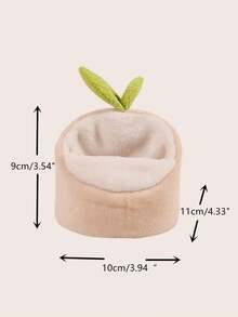 1pc Leaf Detail Hamster Bed - Beige - View 3