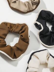 4入組復古蝴蝶結髮飾-髮圈，鬆緊環，頭髮繩-適用於日常穿著和時尚場合