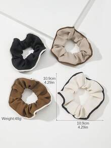 4入組復古蝴蝶結髮飾-髮圈，鬆緊環，頭髮繩-適用於日常穿著和時尚場合