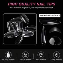 600 piezas de Puntas de Extensión de Uñas para Arte de Uñas, Puntas de Extensión de Uñas Transparentes, Herramientas de Manicura - transparente - Ver 2
