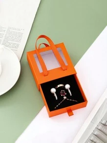 1pc Transparent Drawer Jewelry Box Portable Jewelry Packaging Box Bracelet Storage Box Pendant Necklace Gift Box - Transparent window jewelry box - View 4