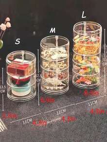 1 件装多层可视可旋转珠宝收纳盒美容个人小物件架 - 無色 - 查看 2