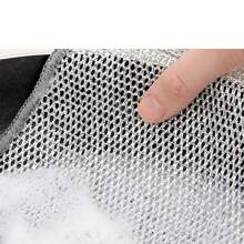 1片雙面銀絲洗碗布,可代替鋼絲球去污除油污,適用於廚房檯面、洗碗和鍋具清潔 - 單層銀絲20*20cm - 查看 5