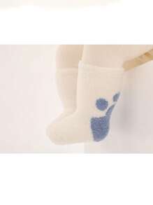 3 Pairs Of Baby Autumn And Winter Thickened Velvet Warm Mid-calf Newborn Baby Socks Floor Socks