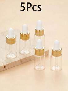 5 cái 5ML Ly Ống nhỏ giọt , Trống Trong suốt Máy Phân phối Thùng đựng hàng Cho du lịch Kích thước Mỹ phẩm , Trống Mỹ phẩm Có thể Nạp lại Du lịch Hộp đựng Nhựa Xịt dưỡng tóc Chai Bình xịt Đối với Nước hoa Chăm sóc da Trang điểm - Vàng - Xem 4