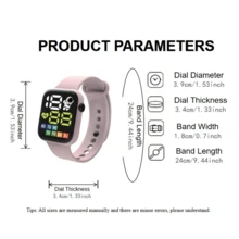 A Của phụ nữ Hình vuông Thể thao Phong cách Led Không thấm nước Sáng Số Lịch 24-giờ Đa chức năng Đồng hồ điện tử , Học sinh Đồng hồ Couple , Thích hợp Để Trang Trí Hàng Ngày - trắng - Xem 4