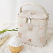 嬰兒食品隔熱袋,媽咪袋,繡花兒童午餐袋,便攜野餐袋,午餐盒包 - 米色 - 查看 9