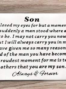 聖誕節來自母親和父親的兒子禮物,生日畢業禮物贈送給孩子、青少年、繼子、女婿,有啟發性的情人節、周年紀念日和婚禮錢包卡,適用於小兒子、年輕兒子、成年兒子、教子等 - 銀色 - 查看 6