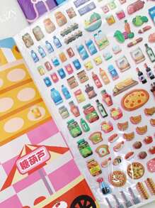 4 Designs Inamazy Cute Bubble Sticker Book For Ages 0-3, Gooca Stickers Toy For Girls, Kids' Decoration Material, 3d Bubble Princess Stickers For Diy Scrapbook, Journal, Tape, 40pcs - Green - View 5