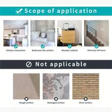 16pcs Marble Pattern Wall Sticker, Thickened Crystal Ceramic Tile Decals For Decorating Kitchen, Bathroom, Waterproof And Self-Adhesive Home Decor - Black - View 6