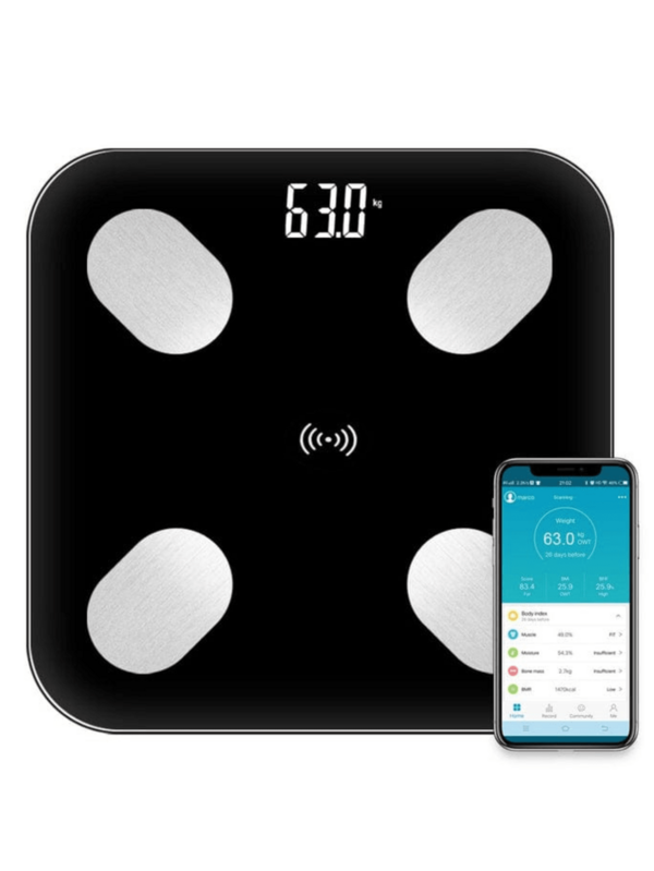 Balança De Bioimpedancia Bluetooth Medição Corporal por App Até 180Kg