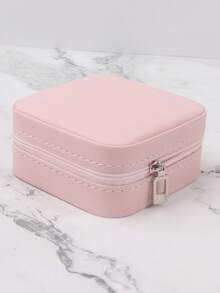 1只便攜式小型珠寶收納盒旅行組織器皮革盒,適用於耳環,項鍊,戒指,手鐲