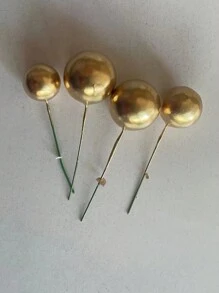 50pcs Mixed Size Gold Foam Balls For Cake Decoration, Back To School Valentine Day