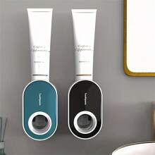 壁掛式自動牙膏器牙刷架,適用於成人和兒童,浴室用品 - 黑色 - 查看 4