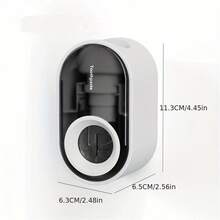 壁掛式自動牙膏器牙刷架,適用於成人和兒童,浴室用品 - 黑色 - 查看 3