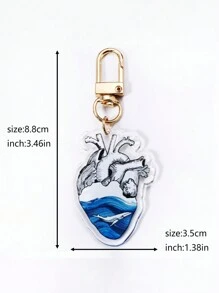 1 件欧美风格亚克力心形包袋配饰饰品医院医生护士钥匙扣护士节情人节和新年礼物送给护士的礼物钥匙链饰品护士制服护士配饰 - 彩色 - 查看 3