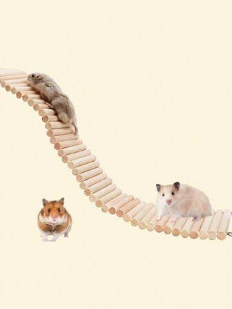 Wooden Hamster Ladder Bridge, Small Animal Toy, Bird Cage Accessory, Parrot Hamster Chinchilla Toy