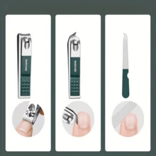 6pcs/set Green Nail Clipper Manicure Tool Kit - Dark Green - View 4