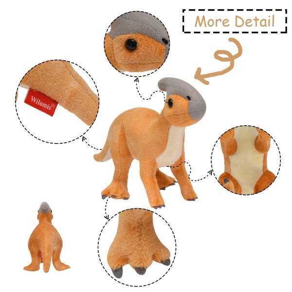 2pcs/set Dinosaur Plush Toy Dino Baby Parasaurolophus Stuffed Toys with