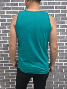 Polo圖案的男式背心 - 綠色 - 查看 3