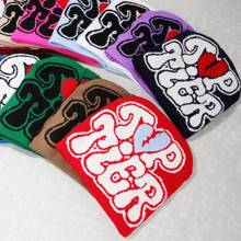 男士 TOP TIER 图案提花针织帽，秋冬保暖 Y2K 时尚个性潮流男士无檐帽，适合日常使用，情人节 - 彩色 - 查看 9