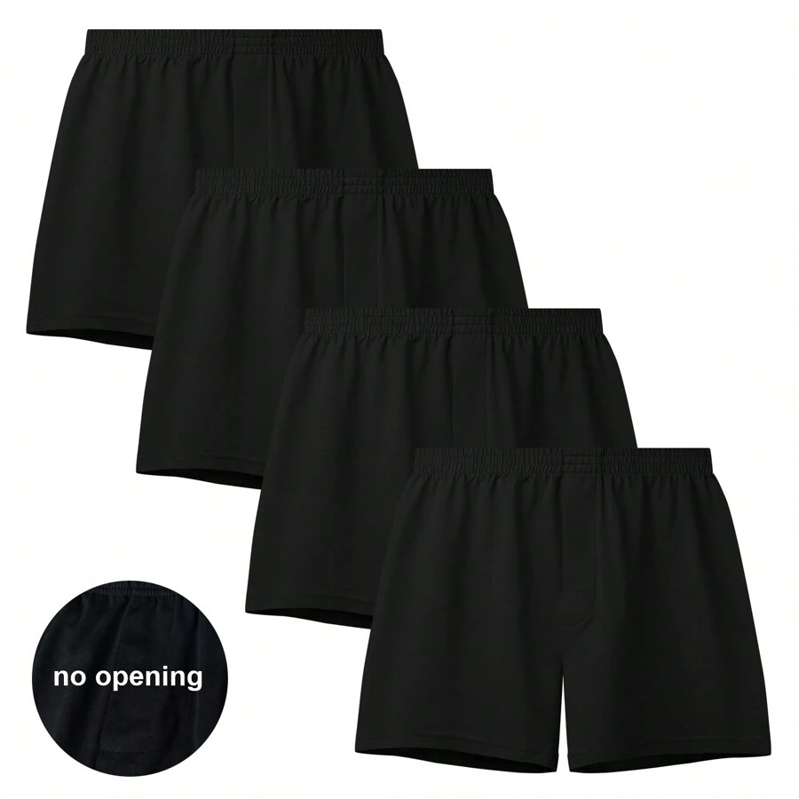 Uomo 4 Pezzi Solido Slip Boxer Senza Apertura