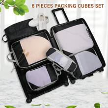 Cubos de viaje con compresión Set organizador de maletas 4 piezas/6 piezas Cubos de viaje Bolsas para maletas Organizador de viaje ligero Bolsas para ropa - Multicolor - Ver 6