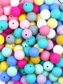 20入組15mm矽膠珠子,適用於嬰兒咬咬和diy珠寶製作,糖果色圓形散珠 - 彩色 - 查看 2