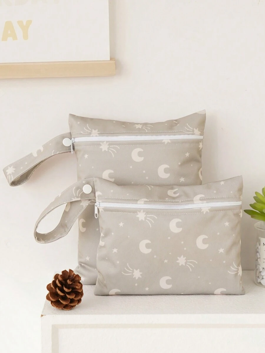 2pcs Waterproof Wet & Dry Bag, Baby Storage Bag, Christening Gift, Home Decor - Multicolor - View 1