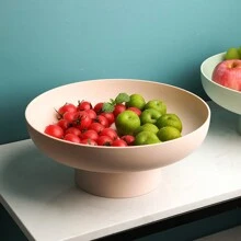 1pc Modern Style Round Fruit Platter For Kitchen, Dining Table Centerpiece Home Decor - Pink - View 5