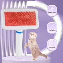 1入白色寵物清潔&梳理&按摩氣墊刷,具有切斷牙齒設計,可除去糾結,飄浮的毛髮及跳蚤 - 白色 - 查看 4