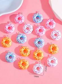 17 piezas Dijes con forma de dona de colores aleatorios inspirados en la dopamina para hacer collares, aretes, llaveros y otros accesorios de joyería