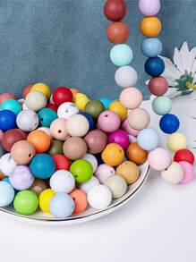 20入組15mm矽膠珠子,適用於嬰兒咬咬和diy珠寶製作,糖果色圓形散珠 - 彩色 - 查看 1