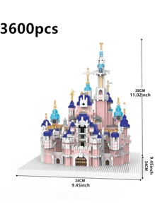 Conjunto de bloques de construcción de rompecabezas 3D con diseño de palacio de castillo de hadas rosado, juguete educativo, regalo coleccionable, regalo de San Valentín, regalo de cumpleaños, 1 pieza de decoración de habitación