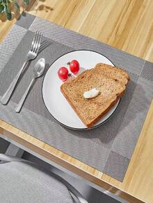 Đệm PVC Cách nhiệt Dệt Thảm trải bàn Với Phong cách Bắc Âu , Cao-kết thúc , Chống bỏng Và Ánh sáng sang trọng , Thích hợp Đối với Phương Tây Bàn , Nhà  Ăn uống Bàn - Bạc - Xem 4