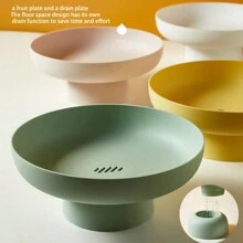 1pc Modern Style Round Fruit Platter For Kitchen, Dining Table Centerpiece Home Decor - Pink - View 7