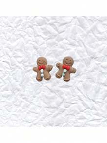 6 Pares De Arete Navideños Reno/santa Claus Fairybae E023 - Café integral - Ver 1