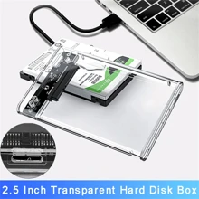 Transparent USB 3.0 Harddisk Boxes 2.5inch SATA SSD 2.5'' Hard Drive Mobile External Housing HDD Enclosure Portable USB3.1 To SATA III Case 5Gbps Transfer Speed With USB C Cable - Transparent USB3.0 micro-B interface - View 5