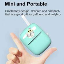 SIMSONLAB 1 Mini Impresora Térmica Portátil Azul Y 3 Rollos De Papel De Impresión A Color (regalo), Estilo Dulce Y Lindo, Adecuada Para Estudiantes Y Adultos Para Imprimir Fotos, Preguntas Incorrectas Y Ejercicios De Búsqueda, Compatible Con Sistemas Ios Y Android - Juego de 4 piezas azul B - Ver 3