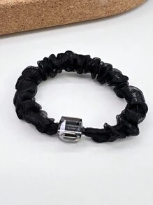 女士欧根纱小发圈，球头，弹性橡皮筋，女性简约马尾辫发绳发饰