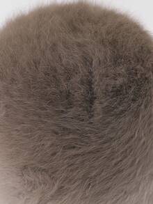 LEAJOURNO. 1入組女士毛絨漏斗帽，秋冬季節保暖實用，大頭遮陽帽，毛絨漏斗帽優雅 - 棕色 - 查看 8