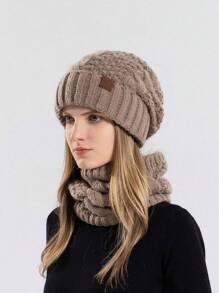 Winter Europees en Amerikaans Stijl: Hoed En Sjaals Sets Voor vrouwen Naar Warm houden , Wol gebreid Pet Met Oorkleppen En Hals Warmer