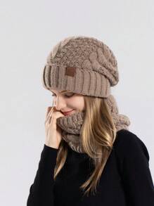 Winter Europees en Amerikaans Stijl: Hoed En Sjaals Sets Voor vrouwen Naar Warm houden , Wol gebreid Pet Met Oorkleppen En Hals Warmer